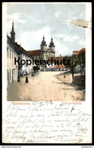 ALTE POSTKARTE WALDSASSEN JOHANNISPLATZ 1902 Kirche Ansichtskarte AK cpa postcard