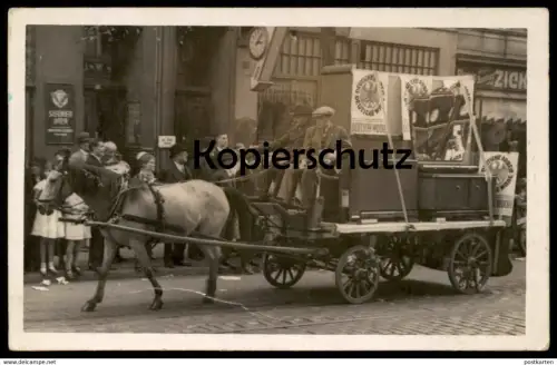 ALTE FOTO POSTKARTE MAGDEBURG REKLAME DEUTSCHE WOCHE DEUTSCHE ARBEIT DEUTSCHE WARE FESTZUG Ansichtskarte postcard AK cpa