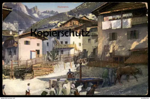 ALTE POSTKARTE MOLVENO BRUNNEN KUH BAUER VERLAG KAPPER TRENTO Trentino Südtirol Italien Italia italy Ansichtskarte AK