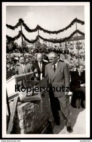 ALTE FOTO POSTKARTE BAD HOMBURG GRUNDSTEINLEGUNG KURHAUS 02.09.1950 SPIELBANK DIREKTOR HEITMANN postcard Ansichtskarte