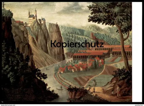 ÄLTERE POSTKARTE RHEINGRAFENSTEIN BAD MÜNSTER DEUTSCH UM 1800 WASSERBURG ANHOLT ISSELBURG castle chateau postcard