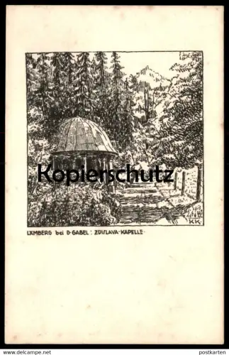 ALTE POSTKARTE LÄMBERG BEI DEUTSCH GABEL ZDISLAVA KAPELLE Jablonne v Podjestedi Böhmen Sudeten Ansichtskarte AK postcard