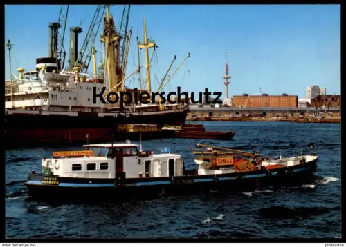 ÄLTERE POSTKARTE HAMBURG HAFEN SHELL FRIEDRICH G. FROMMANN SEEVE harbour port puerto Fracht Schiff ship Ansichtskarte