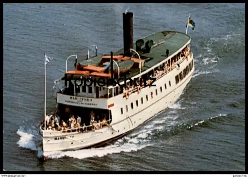ÄLTERE POSTKARTE SS MARIEFRED BJÖRKFJÄRDEN GAR SOMMARTID DAGLIGEN STOCKHOLM MARIEFRED Schiff Motorschiff ship bateau AK