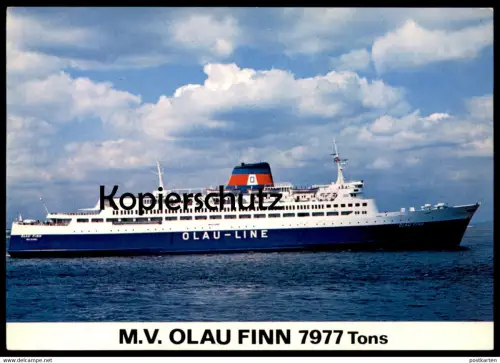 ÄLTERE POSTKARTE M.V. OLAU FINN 7977 TONS OLAU-LINE FÄHRE ferry Schiff Motorschiff ship bateau Ansichtskarte AK