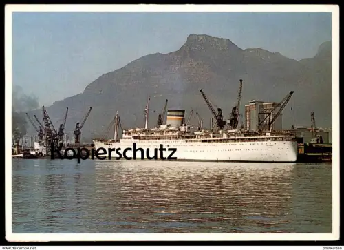 ÄLTERE POSTKARTE S.S. ORANJE CAPE TOWN HARBOUR KAPSTADT Angelina Lauro Schiff Motorschiff ship bateau cpa postcard