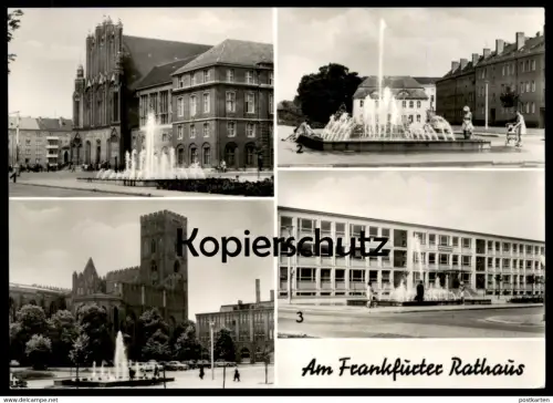 ÄLTERE POSTKARTE FRANKFURT ODER AM FRANKFURTER RATHAUS JULIEN MARCHLEWSKI STRASSE LUCIE HEIN OBERSCHULE Ansichtskarte AK