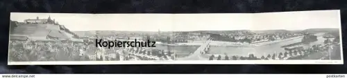 ALTE POSTKARTE WÜRZBURG PANORAMA VOM KÄPPELE SYSTEMKARTE VIER POSTKARTEN Ansichtskarte AK postcard cpa