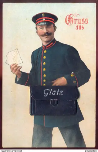 ALTE POSTKARTE GRUSS AUS GLATZ BRIEFTRÄGER LEPORELLO 10 ANSICHTEN KLODZKO KLADSKO Ansichtskarte cpa AK postcard