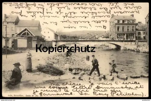 ALTE POSTKARTE THEUX LE PONT MANN FRAU KIND Brücke bridge postcard cpa AK Ansichtskarte