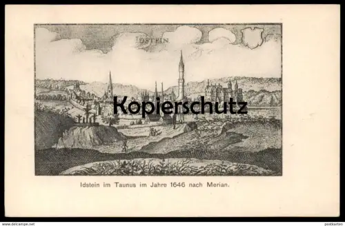ALTE POSTKARTE IDSTEIN IM TAUNUS IM JAHRE 1646 NACH MERIAN STICH Ansichtskarte AK postcard cpa