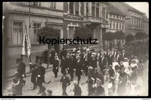 ALTE FOTO POSTKARTE BLEICHERODE FEIER MARSCH VORBEI AM HAUS SCHWED & DANKWERTH JEW JEWISH JUDAICA JUDAIKA cpa postcard