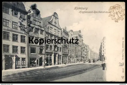 ALTE POSTKARTE HAMBURG HOPFENSACK-REICHENSTRASSE AUCTIONS LOKAL EMIL PLAGEMANN Ansichtskarte cpa AK postcard
