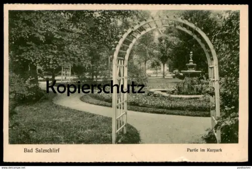 ALTE POSTKARTE BAD SALZSCHLIRF 1926 PARTIE IM KURPARK Park parc Ansichtskarte AK postcard cpa