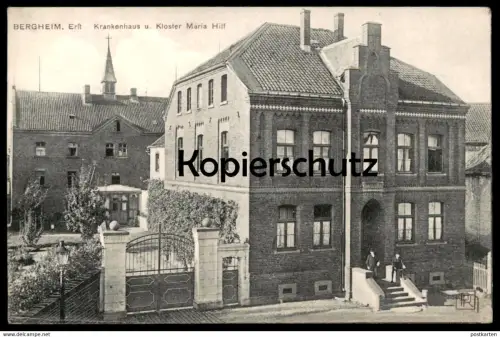 ALTE POSTKARTE BERGHEIM AN DER ERFT KRANKENHAUS UND KLOSTER MARIA HILF hospital cpa postcard Ansichtskarte AK