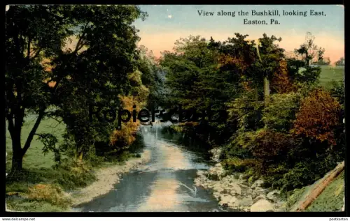ALTE POSTKARTE VIEW ALONG THE BUSHKILL CREEK LOOKING EAST EASTON PENNSYLVANIA postcard Ansichtskarte AK cpa