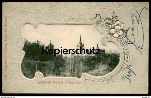 ALTE PRÄGE POSTKARTE SCHLOSS KASTEL THURGAU TÄGERWILEN Tägerweilen Schweiz chateau castle postcard cpa AK Ansichtskarte