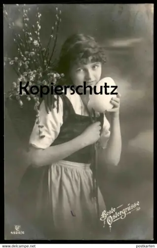 ALTE POSTKARTE BESTE OSTERGRÜSSE MÄDCHEN MIT EI FROHE OSTERN enfant child girl easter egg postcard Ansichtskarte