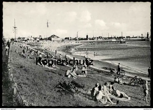 ÄLTERE POSTKARTE BREMERHAVEN STRANDLEBEN Strand beach plage Ansichtskarte postcard cpa AK
