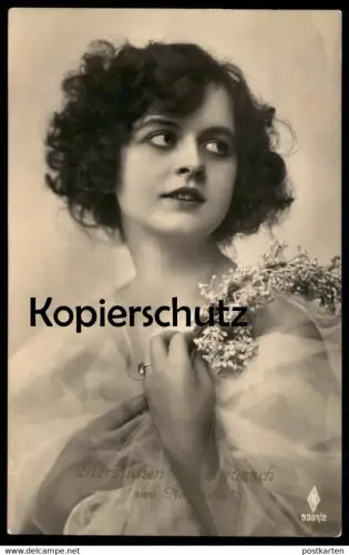 ALTE POSTKARTE HERZLICHEN GLÜCKWUNSCH ZUM NAMENSTAG FRAU BLUMENREIF Mädchen girl enfant Ansichtskarte AK cpa postcard
