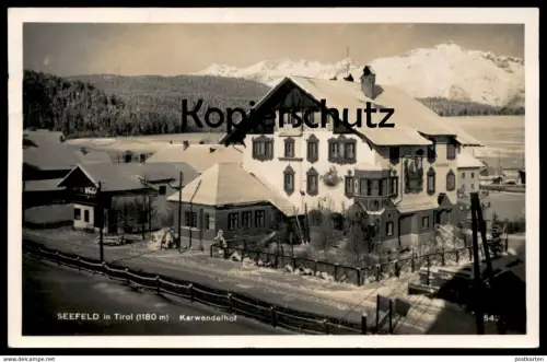 ALTE POSTKARTE HOTEL KARWENDELHOF SEEFELD TIROL Sonnenuhr Sundial cadran Solaire cpa AK Ansichtskarte postcard