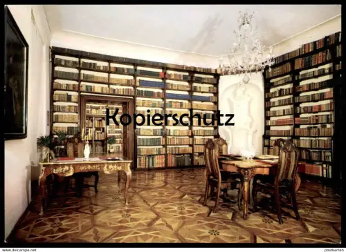 ÄLTERE POSTKARTE BRUNTAL STATNI ZAMEK KNIHOVNA Bibliothek library bibliothéque Ceska republika postcard Ansichtskarte AK