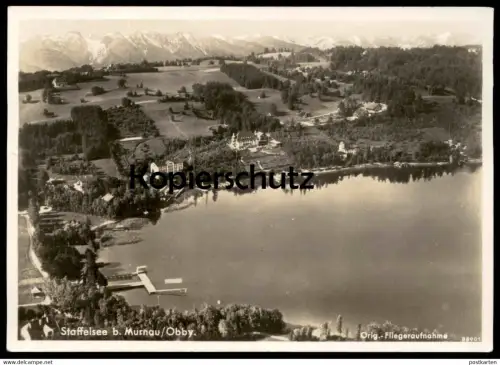 ALTE POSTKARTE STAFFELSEE BEI MURNAU FLIEGERAUFNAHME LUFTBILD 1941 postcard Ansichtskarte cpa AK