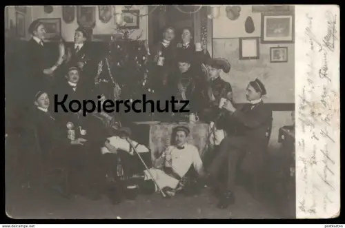 ALTE POSTKARTE ZERBST WEIHNACHTEN STUDENTEN FEIER Studentika Studentica Bierkrug Bier beer mug Ansichtskarte AK postcard