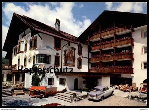 ÄLTERE POSTKARTE HOTEL KARWENDELHOF SEEFELD TIROL SONNENUHR Sundial cadran solaire Ansichtskarte cpa AK