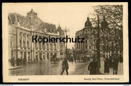 ALTE POSTKARTE BUKAREST KOENIG KARL-PLATZ VICTORIASTRASSE Bucuresti Romania Bucharest Ansichtskarte postcard cpa