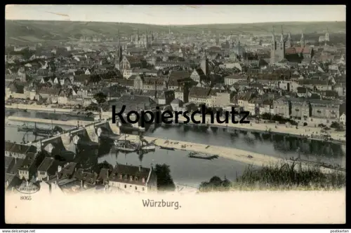 ALTE POSTKARTE WÜRZBURG TOTALANSICHT TOTAL GESAMTANSICHT PANORAMA Ansichtskarte cpa postcard AK