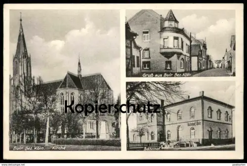 ALTE POSTKARTE GRUSS AUS BUIR BEZIRK KÖLN BAHNHOF KIRCHE KERPEN (ERFT) station gare Ansichtskarte AK cpa postcard