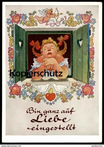 ÄLTERE POSTKARTE BIN GANZ AUF LIEBE EINGESTELLT love amour Ansichtskarte AK postcard cpa