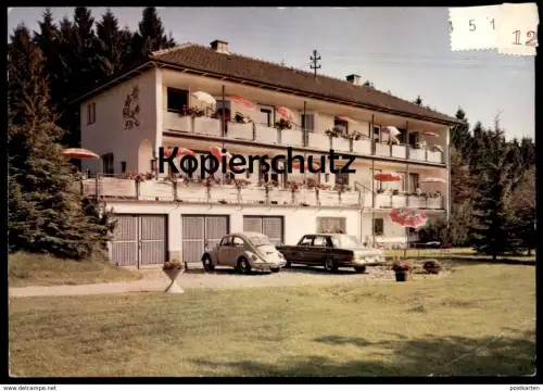 ÄLTERE POSTKARTE WILNSDORF-OBERSDORF HOTEL HAUS SONNE RÖDGEN MERCEDES VW KÄFER Sonnenuhr sundial Ansichtskarte postcard