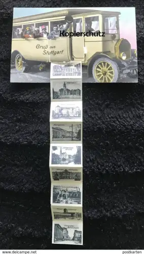 ALTE POSTKARTE GRUSS AUS STUTTGART 1929 OMNIBUS SYSTEMKARTE Bus Ansichtskarte AK cpa postcard