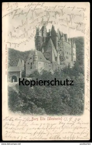 ALTE POSTKARTE BURG ELTZ WESTSEITE 1900 Wierschem Maifeld Polch Schloss Castle Chateau postcard cpa AK Ansichtskarte