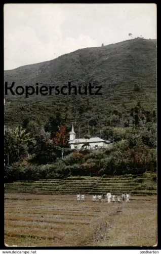 ALTE POSTKARTE SUMATRA TOBALAND RHEINISCHE MISSION MISSIONSKIRCHE Toba-Batak Indonesia Indonesien Ansichtskarte postcard