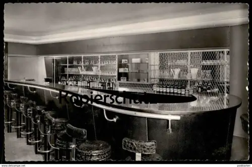 ÄLTERE POSTKARTE MÜNSTER WESTFALEN STADT-HOTEL LUDGERISTRASSE 11-17 BAR TRESEN ALKOHOL Lounge Bols Keuck Jägermeister