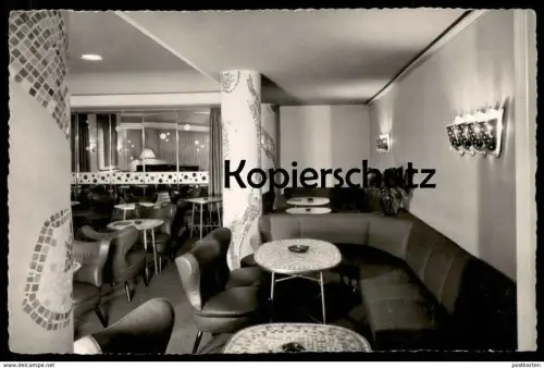 ÄLTERE POSTKARTE MÜNSTER WESTFALEN STADT-HOTEL LUDGERISTRASSE 11-17 Lounge Bar Ansichtskarte AK cpa postcard