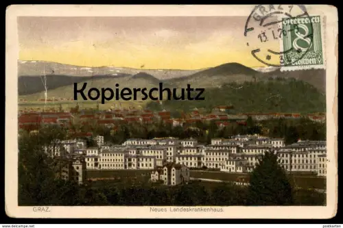 ALTE POSTKARTE GRAZ NEUES LANDESKRANKENHAUS Krankenhaus Hospital Steiermark Österreich Austria Autriche Ansichtskarte