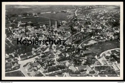 ALTE POSTKARTE MOOSBURG OBERBAYERN ORIGINAL FLIEGERAUFNAHME Luftbild Totalansicht Bayern Isar Ansichtskarte AK postcard