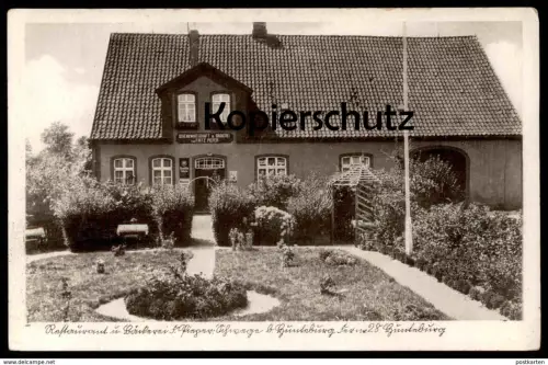 ALTE POSTKARTE RESTAURANT UND BÄCKEREI FRITZ PIEPER SCHWEGE BEI HUNTEBURG BLECHSCHILD: MAGGI BARRE BRÄU LÜBBECKE AK cpa