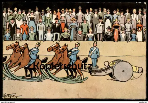 ALTE POSTKARTE SOLDATEN SPIELZEUG KANONE SIGN. K. WAGNER HANNOVERSCHE AUSSTELLUNGSKARTE Hannover postcard Ansichtskarte