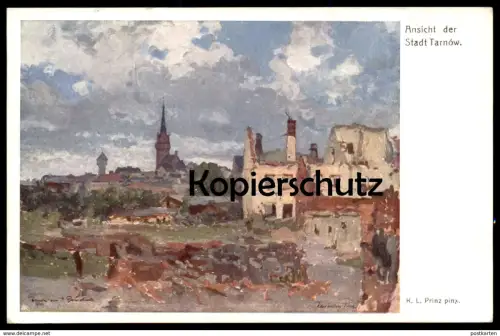 ALTE POSTKARTE ANSICHT DER STADT TARNÓW Tarnau Polska Polen Poland SIGN. K.L. Prinz Deutsches Rotes Kreuz postcard cpa