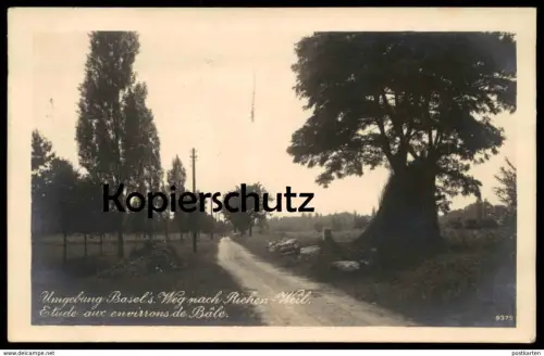 ALTE POSTKARTE UMGEBUNG BASEL'S WEG NACH RIEHEN-WEIL ETUDE AUX ENVIRRONS DE BALE postcard cpa AK Ansichtskarte