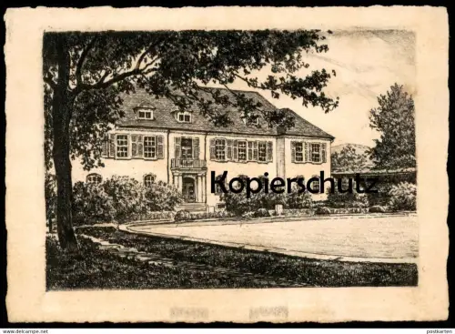 ALTE KÜNSTLER POSTKARTE OBERLENNINGEN VERWALTUNGSGEBÄUDE DER PAPIERFABRIK SCHEUFELEN LENNINGEN Ansichtskarte postcard AK