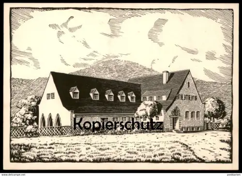 ALTE KÜNSTLER POSTKARTE OBERLENNINGEN GEMEINDEHAUS KÜNSTLERKARTE LENNINGEN Ansichtskarte postcard AK cpa