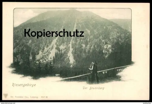 ALTE POSTKARTE RIESENGEBIRGE DER BRUNNBERG BAUER MIT KIEPE HÄNDLER Wanderer Schlesien cpa AK Ansichtskarte postcard