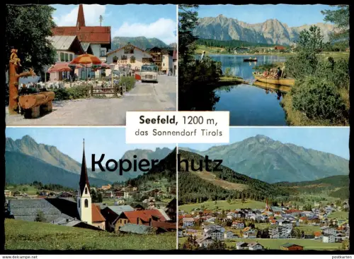 ÄLTERE POSTKARTE SEEFELD DAS SONNENDORF TIROLS Dorfstrasse Wildsee Hocheder Tirol Österreich Ansichtskarte cpa postcard