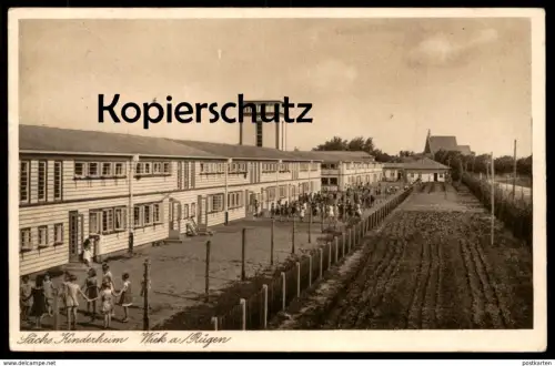 ALTE POSTKARTE WIEK RÜGEN SÄCHSISCHES KINDERHEIM ISOLIERHÖFE ARCHITEKT WALDO WENZEL Architektur children's home cpa AK